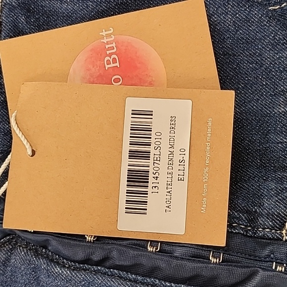 Reformation Tagliatelle Denim Midi Dress Ellis Size 10 NWT - Picture 15 of 16